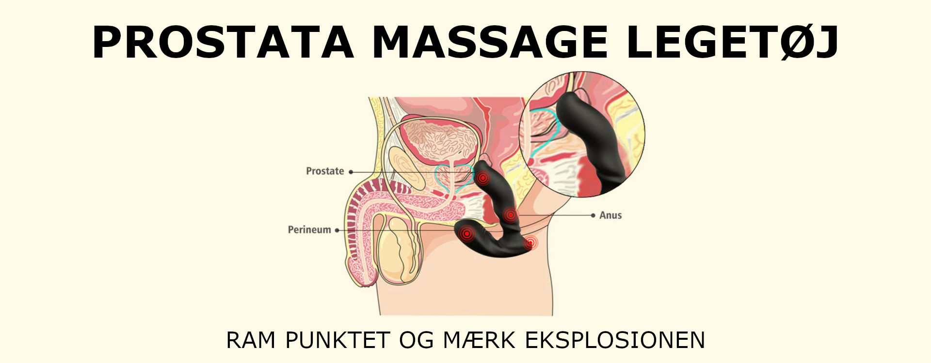Udvalg af prostata vibratorer og dildoer til massage af mandens P-punkt